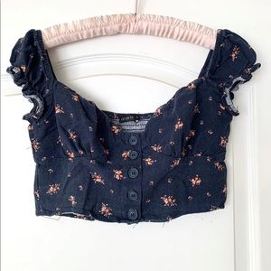 navy milkmaid top